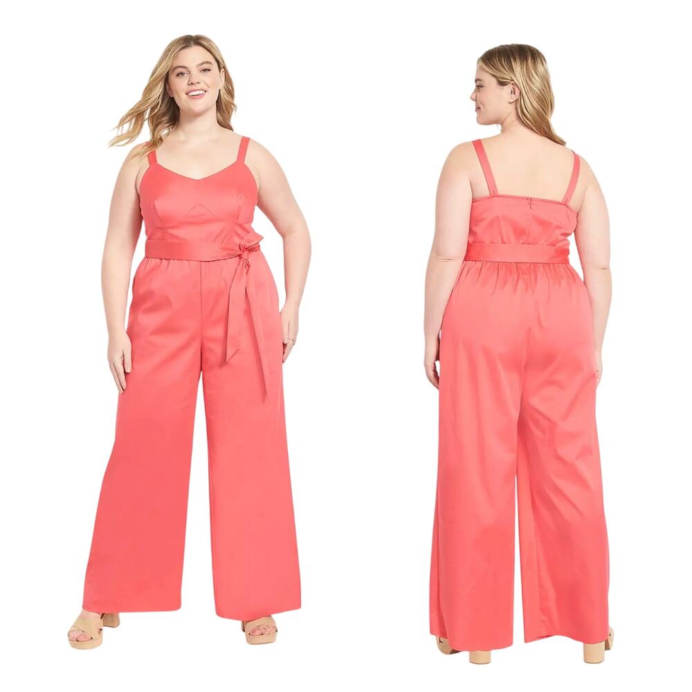 Lane Bryant NWT Sleeveless Sweetheart Neck Jumpsuit 20 Petite Cropped Belted